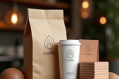 Branding project example 1: Logo and visual identity mockup for a cafe.