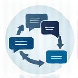 Graphic representing feedback loop or review session