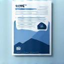 Graphic element representing print design materials like magazines or posters