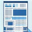 Graphic element representing website layout or wireframing